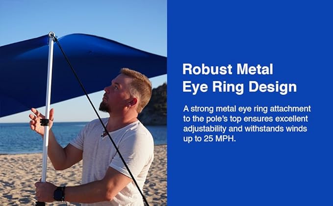 Nomad XL Beach Canopy Tent Sun Shade 8.5x15 FT – UPF50+ Portable 4-Post Beach Tent Canopy with Easy Setup & Carry Bag – Large Sun Shelter for Camping, Picnic, Backyard & Travel