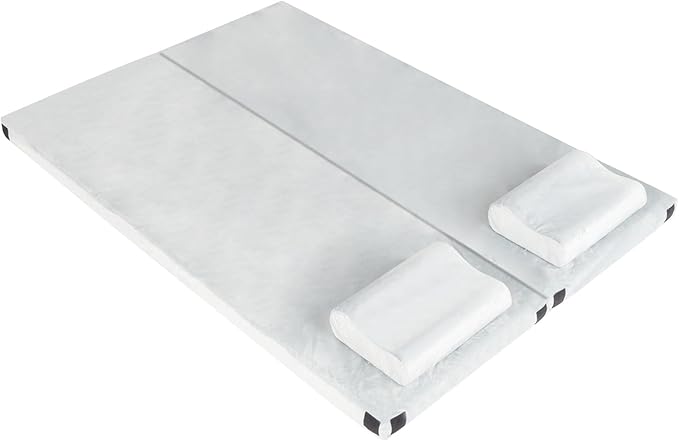 Memory Foam Camping Pad,Roll Up Thick Travel Mattress Pad Truck Bed Mattress,Portable Non-Slip Bottom Outdoor Sleeping Pads with Carry Bag and Pillow for Tents RVs Floor Travel Truck Bed,Gray
