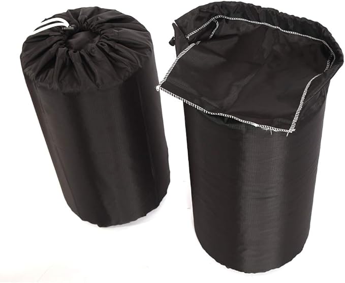 Ezek Stuff Sack 4 Pack 210D Polyester Oxford Ultra-Light Compression Durable Water-Resistant Drawstring Ditty Sleeping Bag Storage Sack, Backpacking Camping Travelling Hiking, Black.