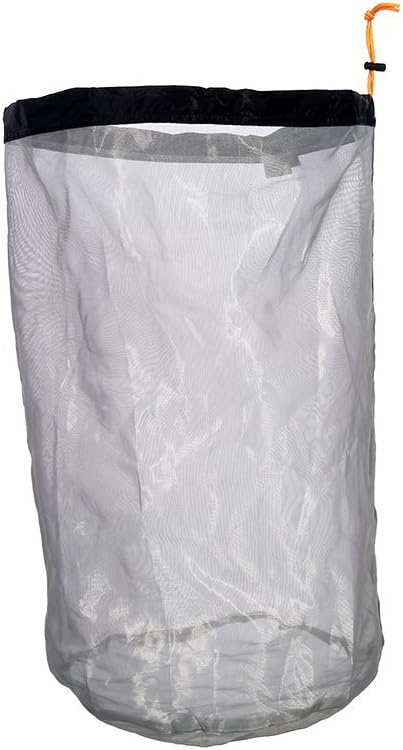 VGEBY Mesh Stuff Sack, Nylon Mesh Stuff Storage Sack Drawstring Mesh Camping Sack for Camping Hiking(XXL-Black)