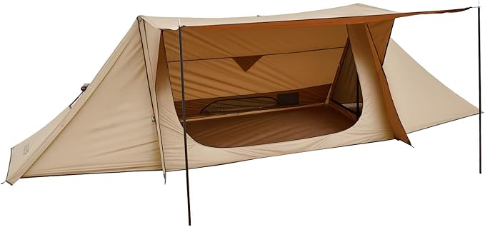 VEVOR Hot Tent, Camping Tipi Hot Tents with Stove Jack, Portable Winter Camping Tents with Snow Skirt, Easy Setup, Waterproof 4 Season Shelter Tents for Fishing Backpacking
