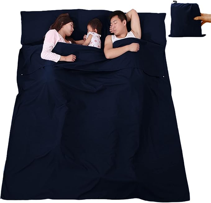 Sleeping Bag Liner, Lightweight Portable, Soft Travel and Camping Sheet, with Compact and Carry Bag, for Travel, Hotel