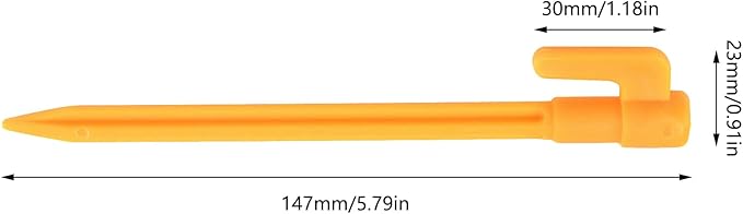 20pcs Heavy Duty Plastic Landscape Edging Stakes Plant Support Lawn Stake Durable Tent Pegs Spike Hook for Outdoor Activities Garden Camping Yellow