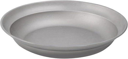 Pure Titanium Camping Plate 8.26 inch Ultralight Metal Dish Plate Backpacking Deep Plate for Hiking Kitchen