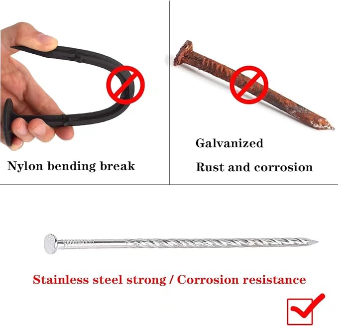 17 Pcs 6-Inch Artificial Turf Stakes, Stainless Steel Spiral Landscape Spikes, Landscape Edging Anchoring Spikes for Paver Edging, Weed Barrier, Artificial Turf Stake, Tent Stakes