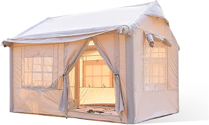 GeRRiT Inflatable Camping Tent with Air Pump, Outdoor Leisure 4.8m2 Easy Setup 4 Season Glamping Tents for Fishing, Camping & Hiking