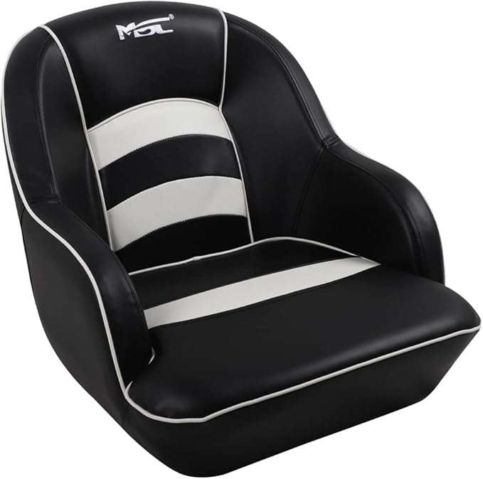 Bucket Pontoon Boat Seat (Black/White)