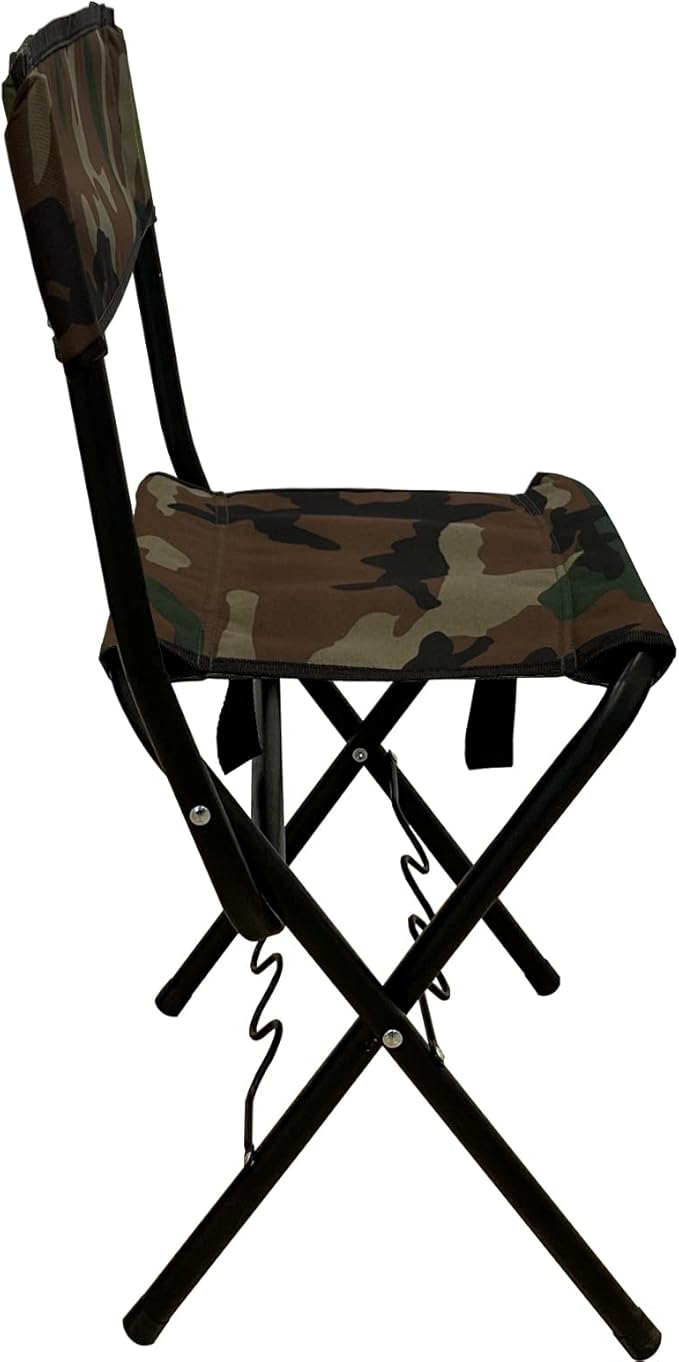 LEADALLWAY Folding Fishing Chair with Rod Holder,Camouflage
