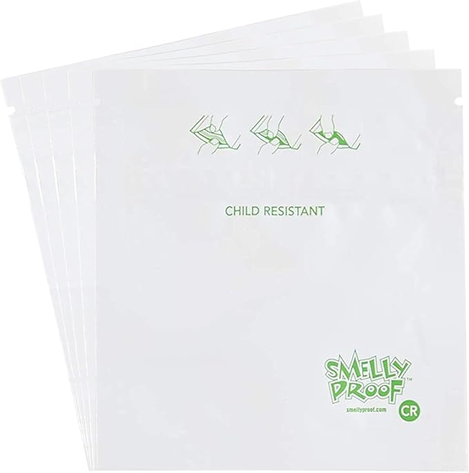 Child-Proof Reusable Washable Bags, Triple Track, Child Resistant Food Bags, Medication Storage, US-Made, Non-Silicone, No PEVA & BPA FREE, 5-mil Strong, Medium 6.5" x 7.5" Sandwich - 5 Pack