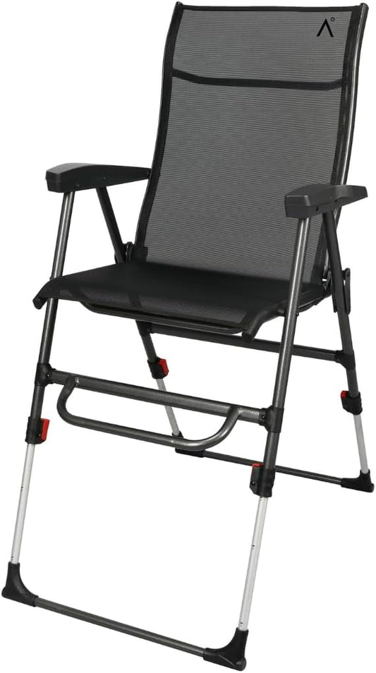 Sports Chair - Height Adjustable Camping Chair with 3 Levels, Lightweight Aluminum, Mesh Back - Rise Above The Crowd with Ultimate Comfort & Versatility