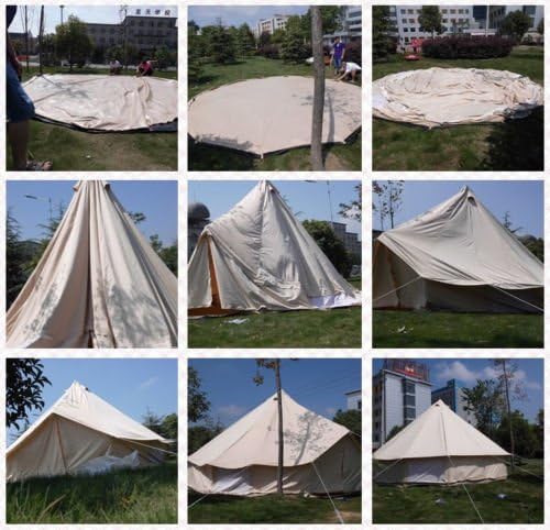 Cotton Outdoor Luxury Canvas Camping Bell Tent Survival Hunting Glamping 16FT(5m) 8-10 Persons