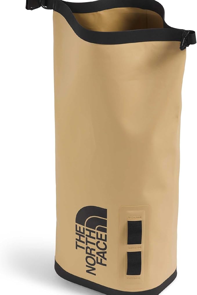 The North Face Base Camp Dry Bag - Roll-Top Waterproof Stuff Sack, Ideal for Camping Gear & Kayak Accessories, Khaki Stone/TNF Black, 12 Liters