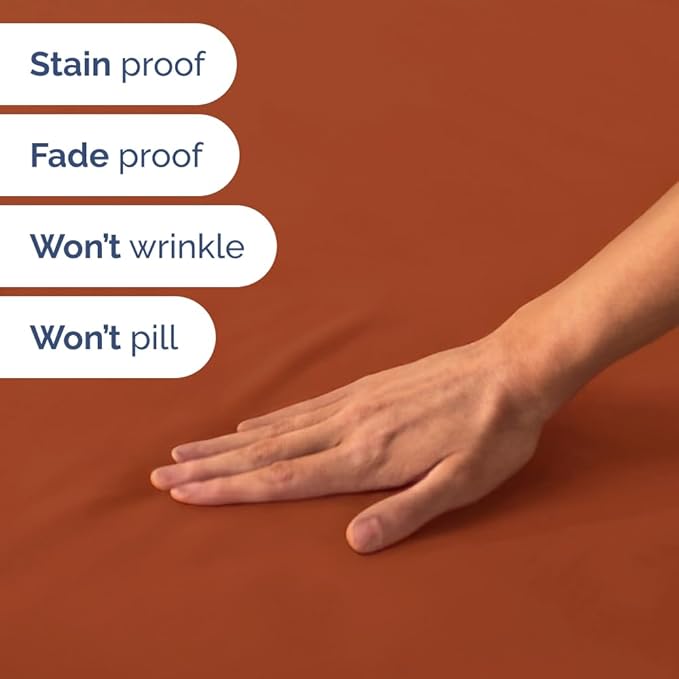 Short Queen Size 4 Piece Sheet Set - RV Short Queen, Soft, Breathable & Cooling Bed Sheets Set w/ Deep Pockets - Hotel Luxury Bedding for Women, Men, Kids, Teens, Boys & Girls - Oeko-Tex - Terracotta