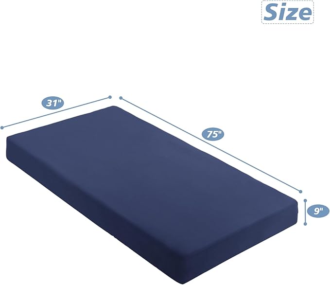 Cot Sheets 31" x 75", 2 Pack Cot Size Sheet Fitted for Narrow Twin Mattress/RVs Bunk/Guest Beds/Army Cots/Trifold Mattress/Travel Size Mattress, Ultra Soft & Breathable Camper RV Bunk Bed Sheets, Navy