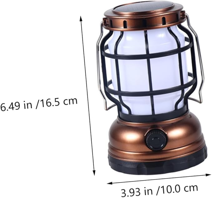 UPKOCH Solar-Powered Camping Lanterns USB Rechargeable Led Tent Lamp Multi-Function Retro Style Camping Lamp for Outdoor Hiking Emergency