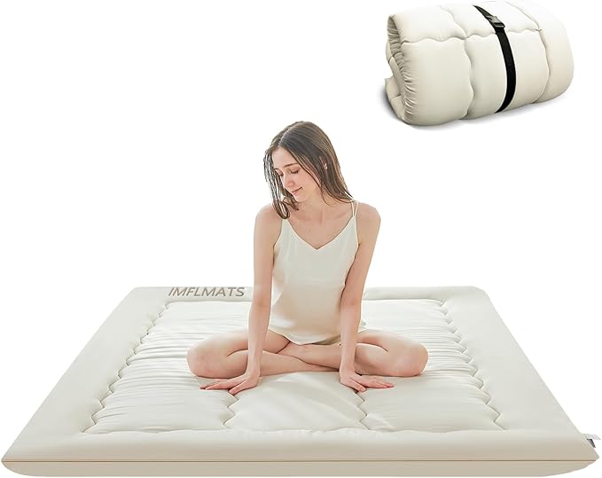 Japanese Floor Mattress Futon Mattress,3" Foldable Tatami Sleeping Pad for Adults & Kids,100% High Density Foam Comfortable Mattress Twin Size 39"x 80",Ideal for Comfort and Support,Beige