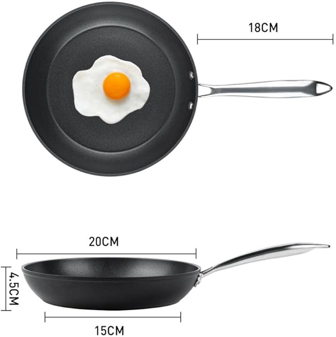 Frying Pan 8 Inch, Nonstick Frying Pan for Induction, 5-Ply Non Toxic Skillet with Stainless Steel Handle, Hard Anodised Aluminum Cookware, Oven Proof, Suitable for All Hobs