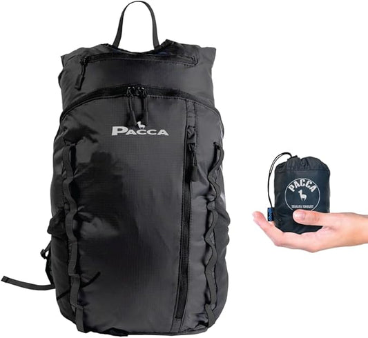 Pacca Onda 20L Packable Lightweight Foldable Backpack for Travel, Camping, Outdoor, Hiking Pocket Backpack (Black)