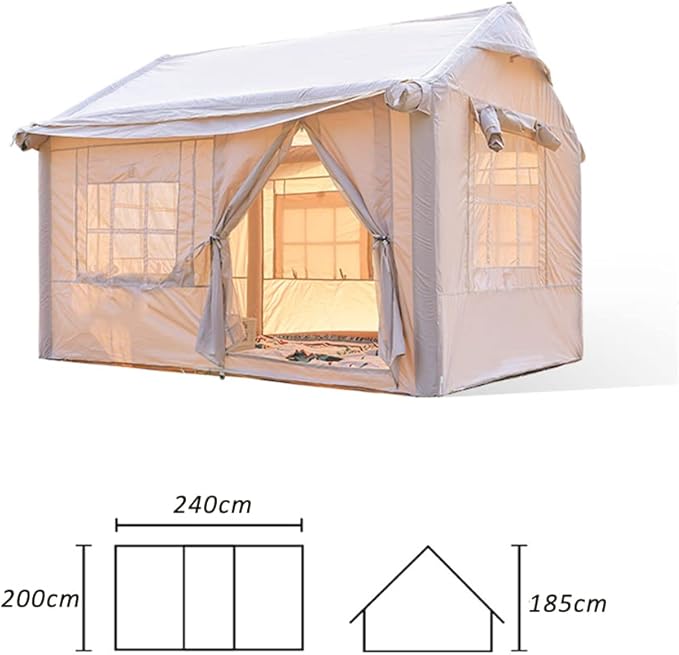 GeRRiT Inflatable Camping Tent with Air Pump, Outdoor Leisure 4.8m2 Easy Setup 4 Season Glamping Tents for Fishing, Camping & Hiking