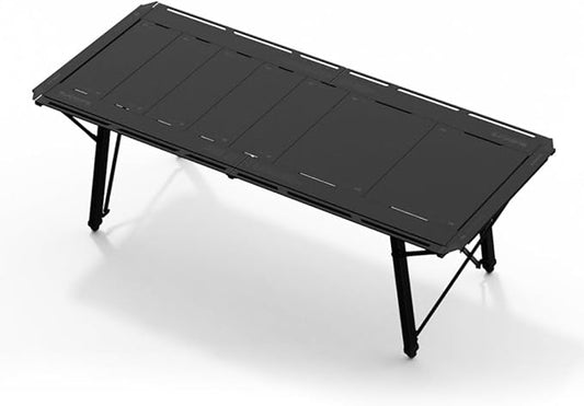 BUENOFE IGT Foldable Camping Table – Portable Outdoor Table with Steel Frame – Easy Setup and Space-Saving Design (Black)