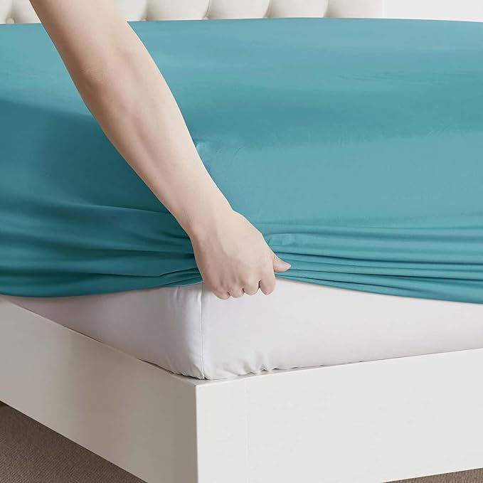 Clara Clark Queen Sheets, 6 Piece Set - Hotel Luxury Sheets for Queen Size Bed, Super Soft Bedding Set, Teal