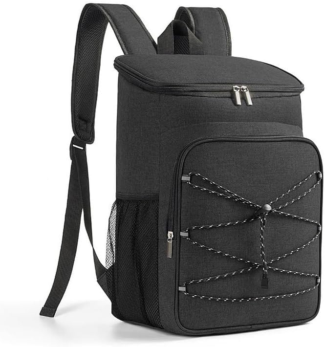 Waterproof Insulated Cooler Backpack for Men & Women, Leak Proof Insulated Cooler Backpack for Camping, Beach, Fishing, Picnic, Travel, Foldable Environmental Insulate Bag (Black)