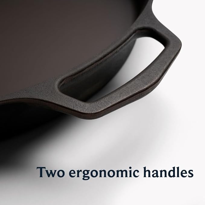 Field Company 16-Inch (Double-Handled) Cast Iron Skillet – No.16, Perfect for 8+ Servings, Oven Roasting & Live-Fire Grilling, Smooth & Preseasoned, Made in USA, Non-Toxic, Vintage Design