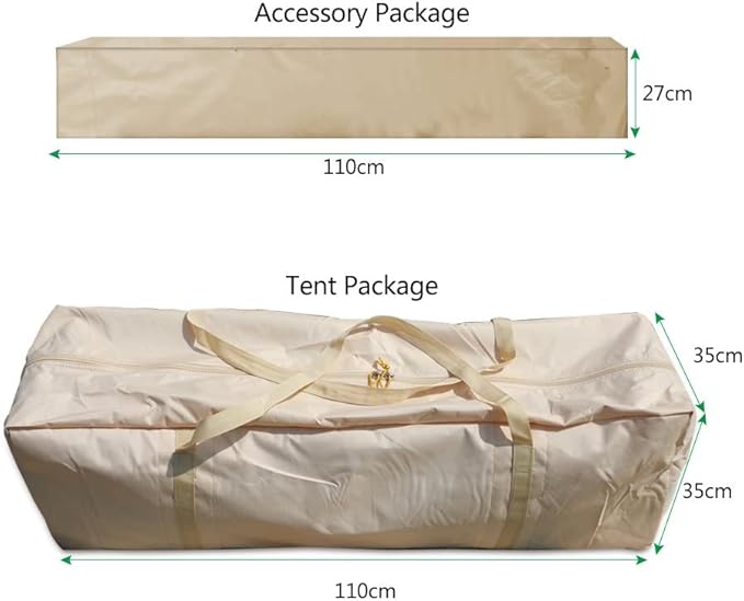 6M/19.6FT Extra Large Waterproof Cotton Canvas Camping Bell Tent with 3 Doors and 6 Windows for 8-12 Persons Camping Hiking Family Party Outdoor Hunting