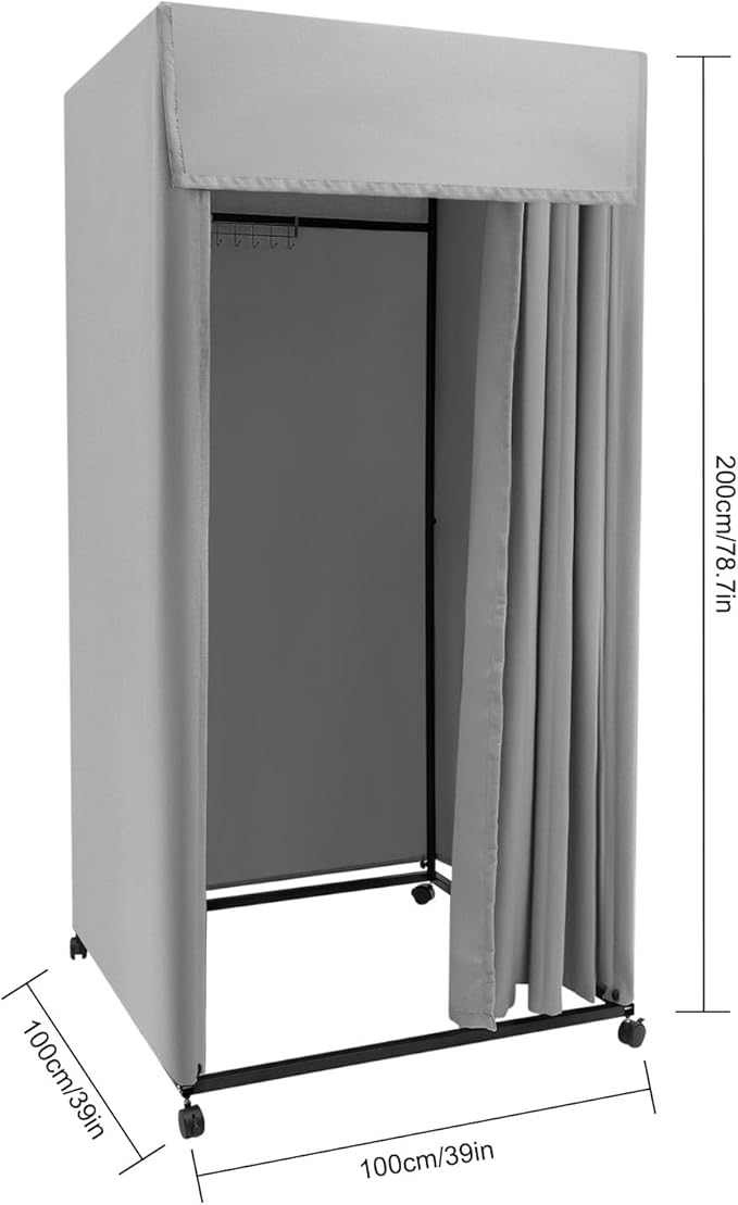 Clothing Store Fitting Room, Dressing Room, Removable Portable Changing Room Tent, Fitting Room for Boutique, Privacy Dressing Room for Indoor Outdoor House Office Shopping Mall (Rectangular-Grey-B)