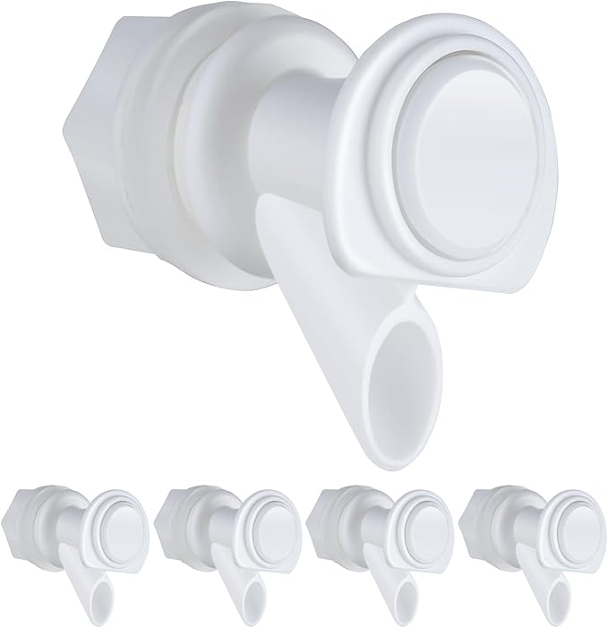 5PC Upgrade Push-Button Cooler Spigot Replacement, Compatible with Igloo 2, 3, 5 and 10 Gallon Beverage Coolers, Durable Water Cooler Spigot for 2-10 Gallon Water Jugs Replacement Part