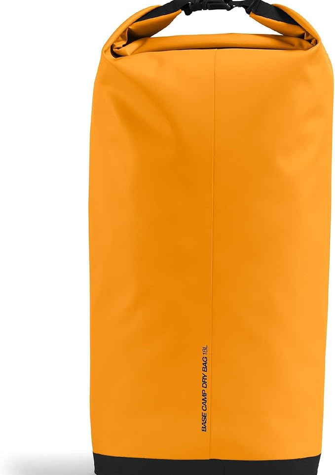 The North Face Base Camp Dry Bag - Roll-Top Waterproof Stuff Sack, Ideal for Camping Gear & Kayak Accessories, Summit Gold/TNF Black, 18 Liters