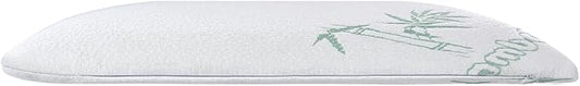 SUQ I OME Slim Sleeper -Thin Latex Pillow for Sleeping,Low Profile Ultra Thin for Stomach Sleepers, Firm 23x15.7x2.7 inch,Green White