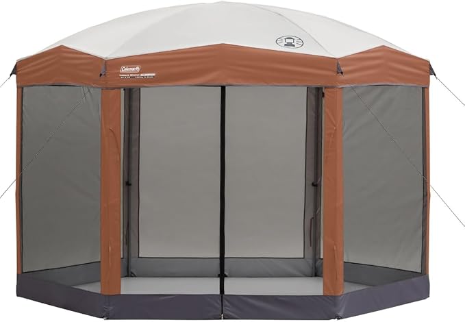 Coleman Back Home Screened Canopy Tent with Instant Setup, Outdoor Gazebo for Bug-Free Lounging, Fits Over Picnic Tables, Ideal for Parties, Events, Tailgates, Dining, & More