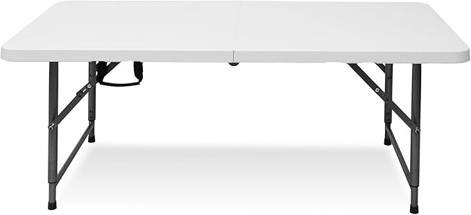 4ft Table, Adjustable Height Table with Foldable, Easy to Carry, for Family Gatherings, Outdoor Gatherings, Indoor