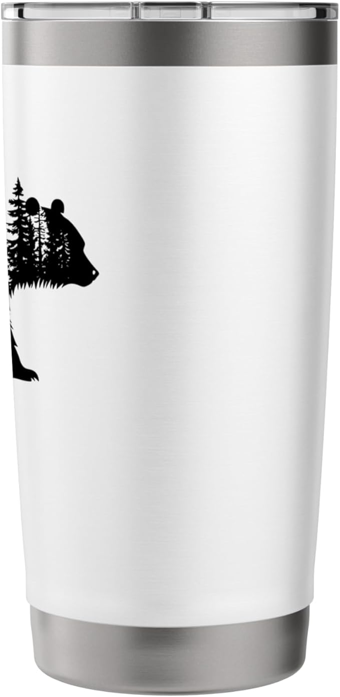 Forest Trees Wildlife Animal Retro Outdoor Nature bear Lover Stainless Steel Insulated Tumbler