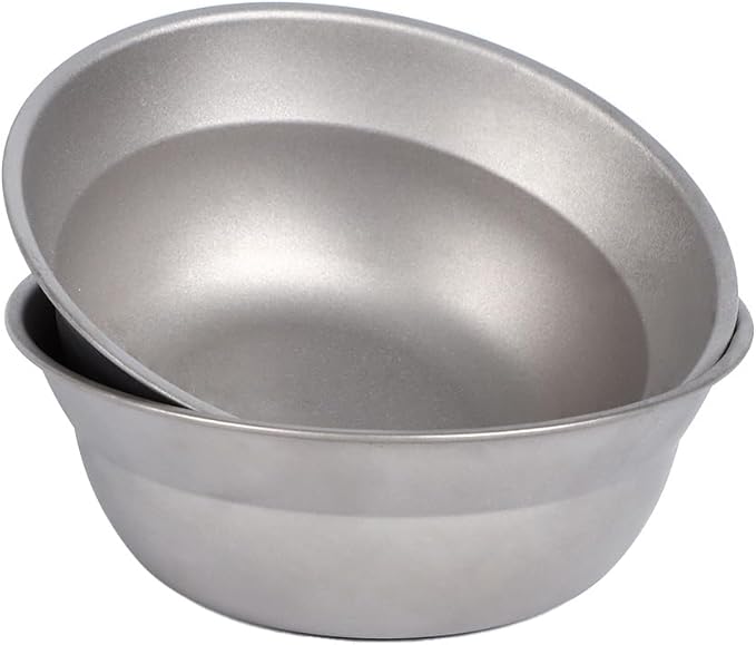 Pure Titanium Camping Bowl 2 Pieces 5.5 inch Soup Bowl for Backpacking Outdoor Hiking