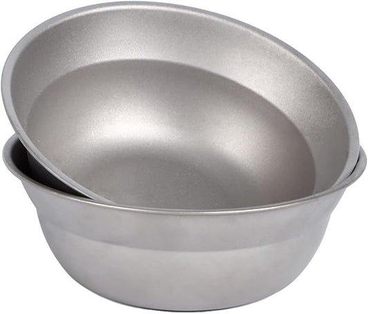 Pure Titanium Camping Bowl 2 Pieces 5.5 inch Soup Bowl for Backpacking Outdoor Hiking