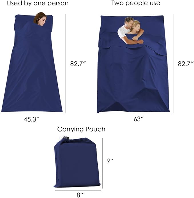 Sleeping Bag Liner Camping Travel Home Bed Sheet Lightweight Breathable Hotel Compact Sacks