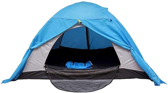 Easy to Assemble Tent Season 4 Dome Tent Stand-Alone Wind and Waterproof Hiking Camping Backpack Mountaineering Tent Portable Design for Outdoor Hiking (Color : Blue Size : 200X150X105CM)
