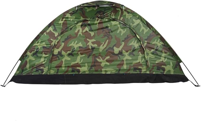 Lightweight Backpacking Tent, Outdoor Camouflage UV Protection Waterproof One Person Tent for Camping Hiking