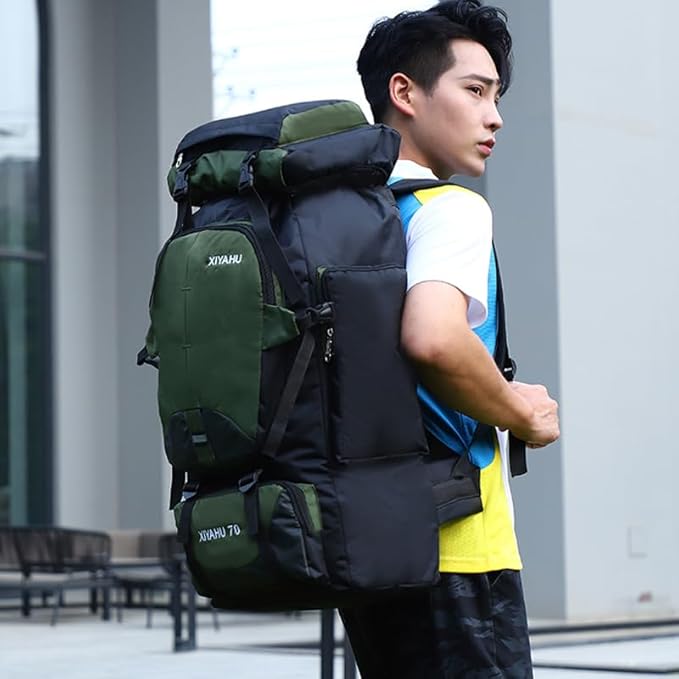 Lawaia 70L Hiking Backpack Rucking Camping Lightweight Backpacking Outdoor Travel Bag Trekking Back Pack Large Capacity Backpacks Climbing Trail Backpack for Men Women- Sky Blue