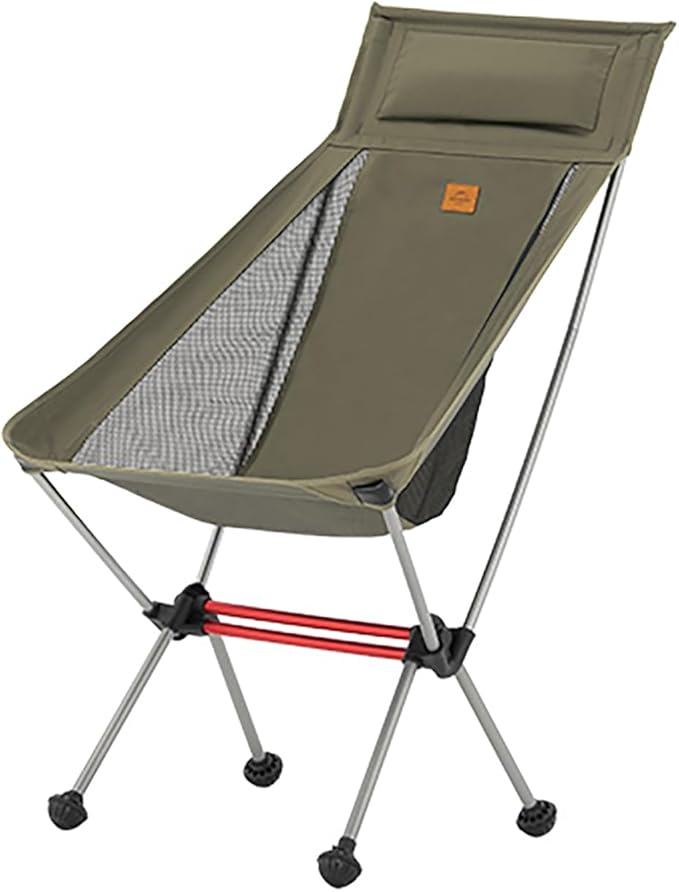 Naturehike Camping Chair, Foldable Chair with Storage Bag, Outdoor Portable Chair for Adults, Lightweight, Supports 330lbs, Backpacking Chair for Fishing, Hiking, Beach, Lawn