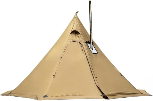 Hot Tent with Stove Jack – 4 Season Waterproof & Windproof Shelter for 1–4 People, Lightweight for Camping, Hiking, Hunting & Fishing