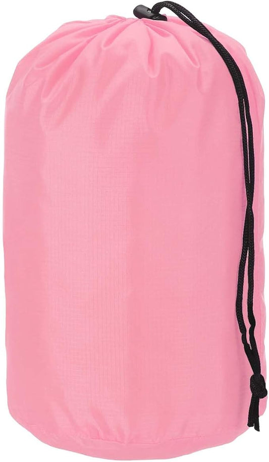 Stuff Sack, Nylon Waterproof Storage Sacks Portable Drawstring Dry Stuff Bag Gear Organization with Toggle, 5x10Inch Fit for Backpacking Camping Traveling Hiking(Pink)