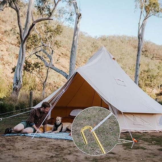 Landscape Stakes 20 Pack, 10 Inch Garden Landscape Anchoring Stakes for Terrace Board, Landscape Edging Coil, Grass Barrier, Bender Board, Weed Barrier Landscape， Garden Inflatable Decor Fixing