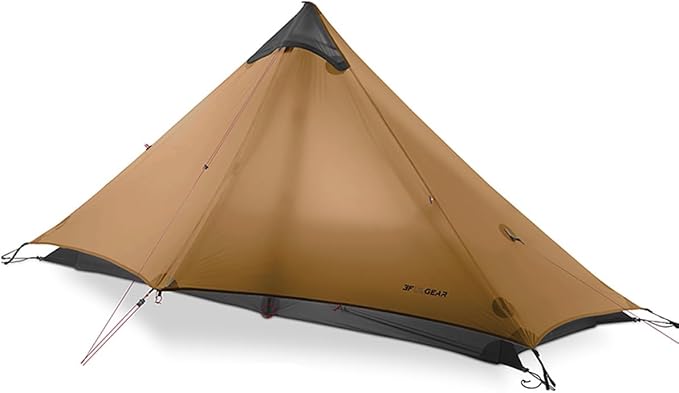 3F UL Gear Lanshan1 Ultralight Tent 3/4 Season Portable Backpacking Tent for 1-Person 15D Silicon Coated Waterproof Poleless Double Layer Tent for Camping, Climbing, Hiking
