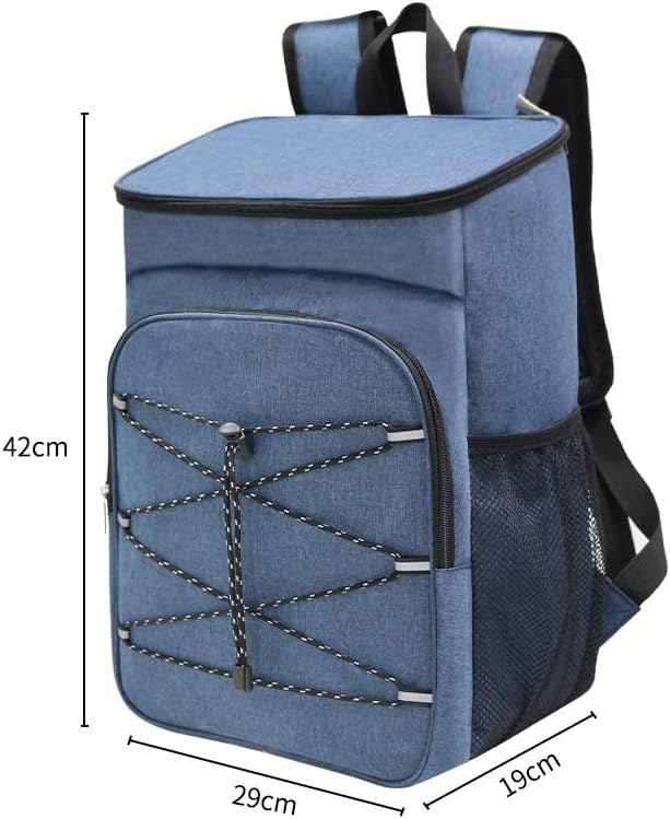 Waterproof Insulated Cooler Backpack for Men & Women, Leak Proof Insulated Cooler Backpack for Camping, Beach, Fishing, Picnic, Travel, Foldable Environmental Insulate Bag (Blue)