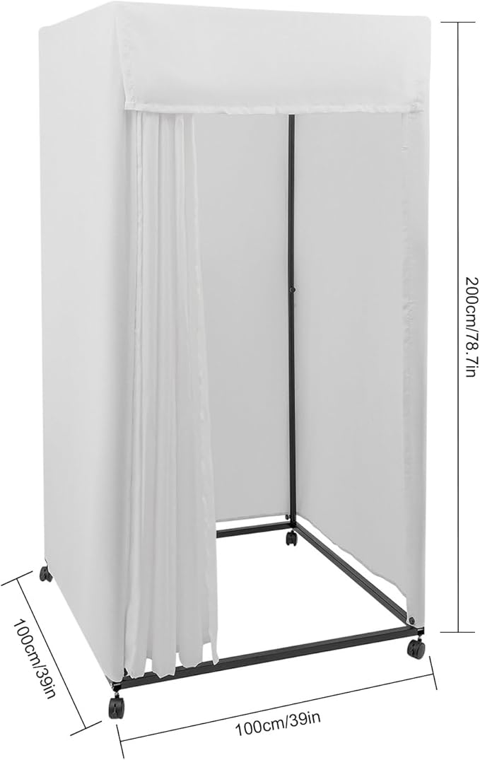 Clothing Store Fitting Room, Dressing Room, Removable Portable Changing Room Tent, Fitting Room for Boutique, Privacy Dressing Room for Indoor Outdoor House Office Shopping Mall (Rectangular-White-B)