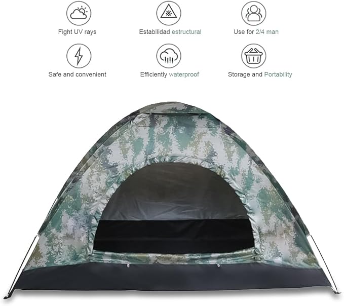 Camping Tent 2 Person, Waterproof Family Dome Tent with Rain Fly, Lightweight Portable Backpacking Tent for Outdoor Camping/Hiking