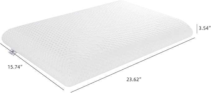 SUQ I OME Adjustable Slim Sleeper -Thin Flat Latex Pillow for Sleeping with 2 Removable Layers 3 Heights(1'', 2.5'', 3.5''), for Stomach, Side and Back Sleepers,Twill White